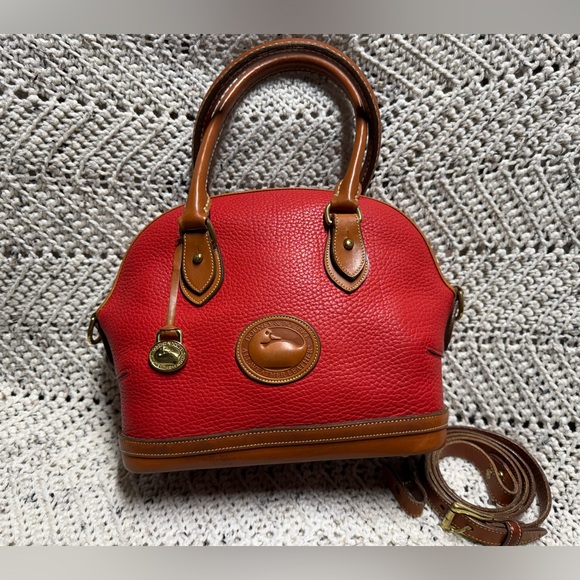 Dooney & Bourke Handbags - Vintage Dooney and Bourke Red Norfolk Crossbody
